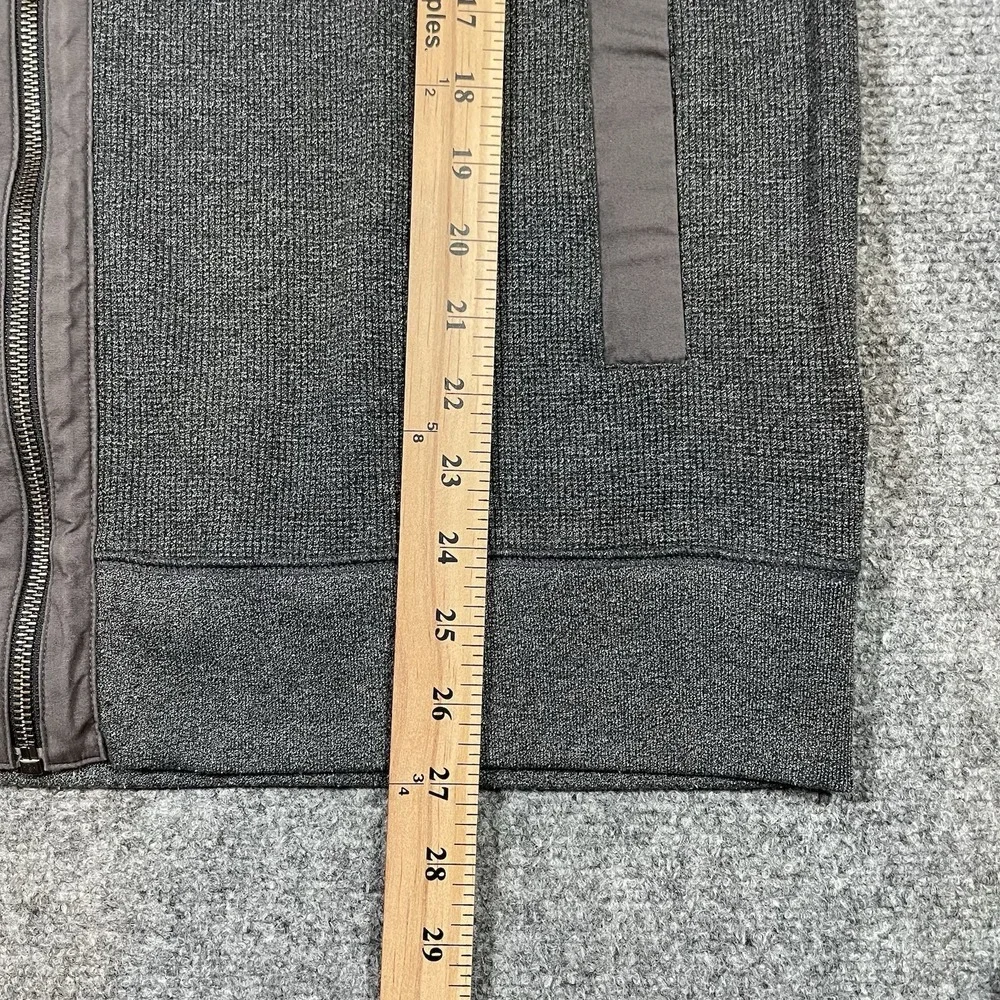 Banana Republic Full-Zip Hoodie Mens XLarge Gray Patch Pockets Mixed Fabrics